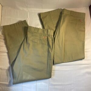 Bundle of 2 Dickies 874 Original Fit Work Pants Khaki 40x30
